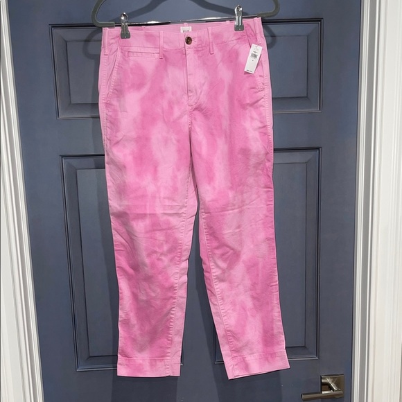 GAP Pink Women's Straight Khaki Pants Tie Dye Size 6 NWT - Picture 1 of 6